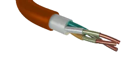 Fire-resistant, flame-retardant power cables with low gas and fume emission