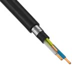 Кабели силовые с изоляцией и защитным шлангом из ПВХ пластиката в броне из металлических лент